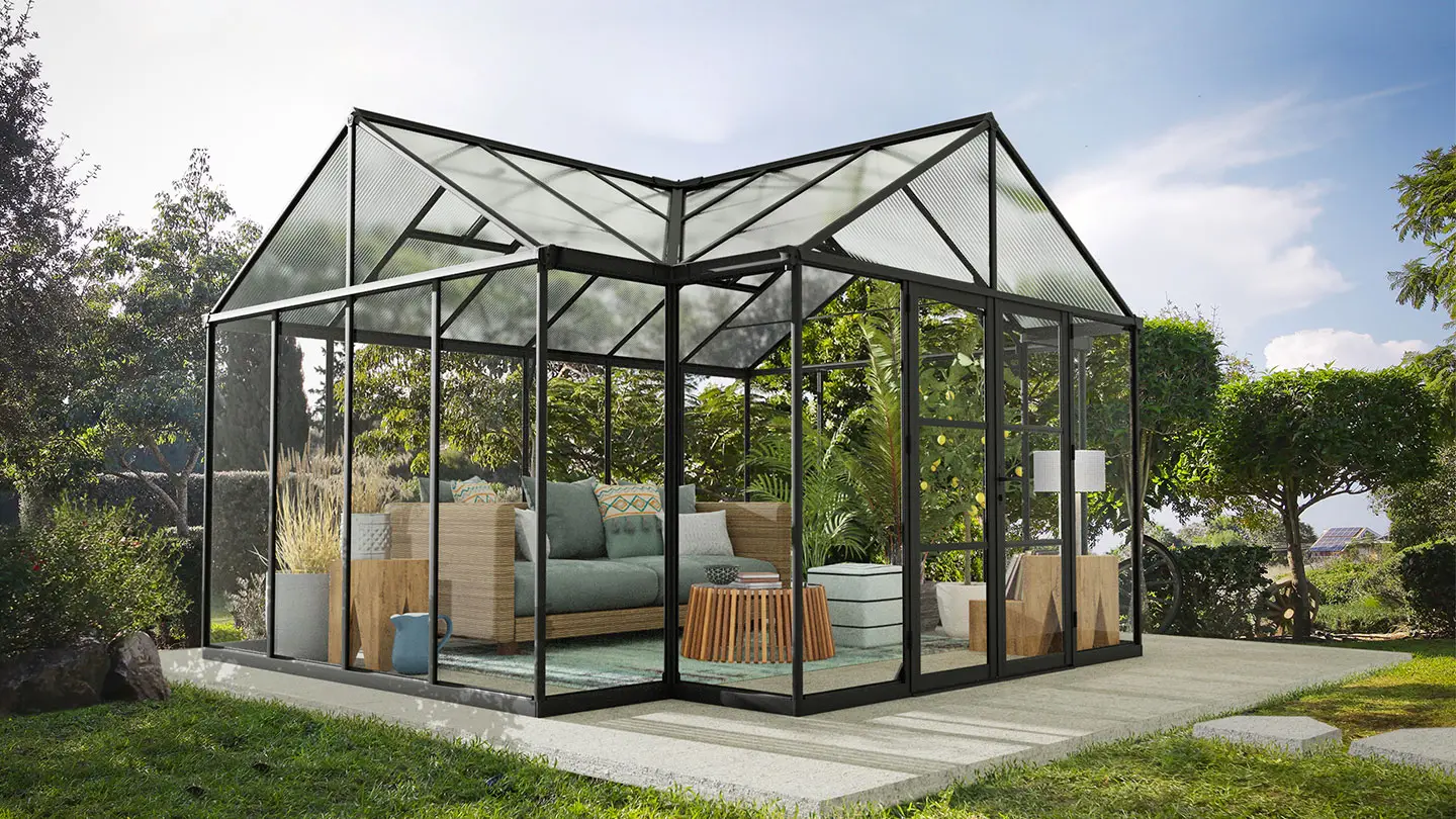 Black Aluminium greenhouse
