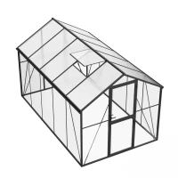 Greenhouse Premium Black 382 cm – Glass/Polycarbonate