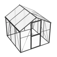 Premium black aluminium greenhouse