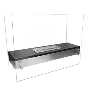 Freestanding bio ethanol burner with glass panels