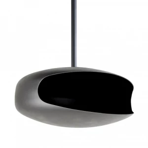 Black UFO-60 Hein & Haugaard handcrafted ceiling-mounted fireplace