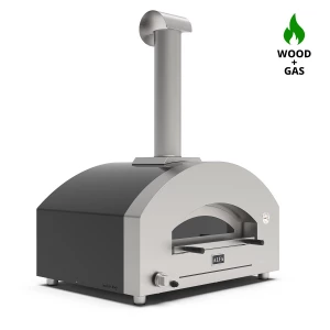 Futuro 4 Pizze Silver Black - Hybrid fueled Pizza Oven