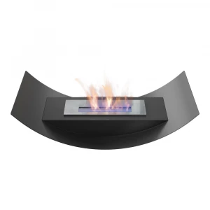 Curved bio fireplace for table