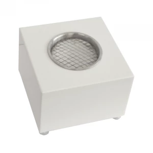 White tabletop bio fireplace made in steel
