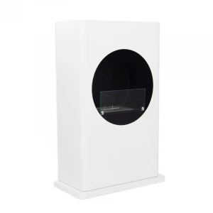 White freestanding ethanol fireplace  - 100 cm wide