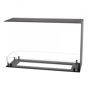 Foco Room Divider 800 Medium built-in bioethanol fireplace with 3-sided flame view and black powder-coated finish