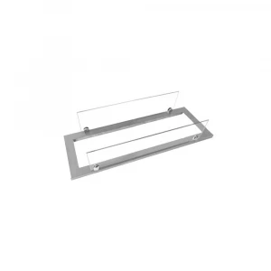 Steel frame with glass for burner