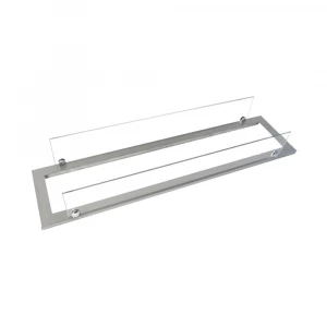 Steel frame with glass for burner