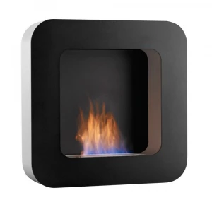 Safretti Curva BL - Black, wall hanging bio fire