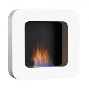 Safretti Curva BL - White, wall mounted bio fire