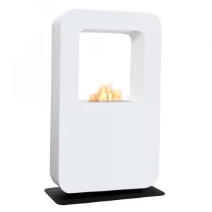Safretti Curva XT - White, two-sided, freestanding bio fire