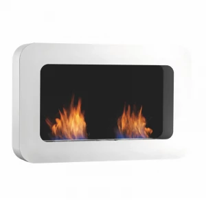 Safretti Curva DL white, wall hanging bio fire 
