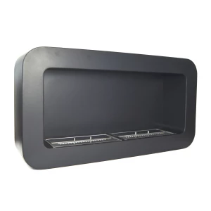Wall Mounted Bioethanol Fireplace in Black