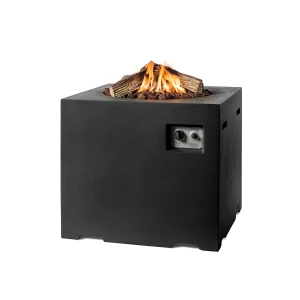 Lounge & Dining Square Gas Fire Table - Black