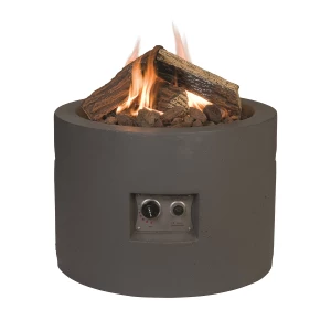 Happy Cocooning Anthracite Round Gas Fireplace Fire Table