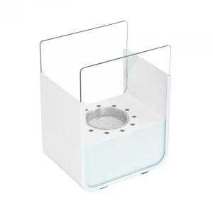 Small table bio fireplace in white 