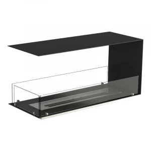 Foco Room Divider 1000 bioethanol fireplace with three-sided flame view.