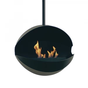Eclipse Pendel - black spherical ceiling mounted fireplace from Nordlys Denmark