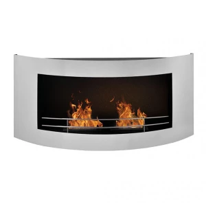 Elegant bio ethanol fireplace for wall mounting