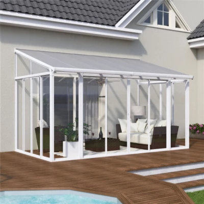 SanRemo Conservatory 3 x 4.25 m in white, a spacious and elegant structure designed to provide a sheltered and stylish outdoor s