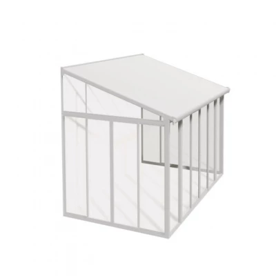 SanRemo Conservatory 3 x 4.25 m in white, a spacious and elegant structure designed to provide a sheltered and stylish outdoor s