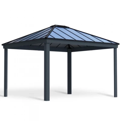 Pavilion Dallas in anthracite grey, a spacious and durable outdoor pavilion designed to provide a stylish and functional space f