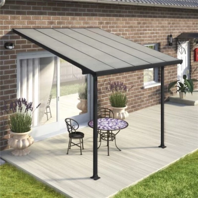 Feria Patio Cover 9.0 m² in anthracite grey, a sturdy and stylish structure designed to provide shelter and enhance your outdoor