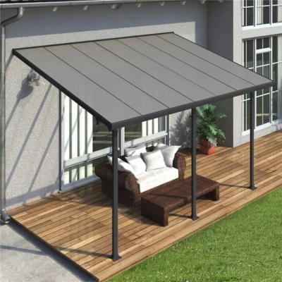 Feria Patio Cover 12.5 m² in anthracite grey, a durable and stylish structure designed to provide shelter and enhance your outdo