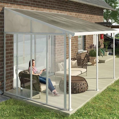 Feria Sidewall 3 in white, designed to provide wind and sun protection and enhance privacy when used with a Feria patio cover.