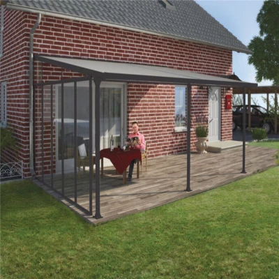 Feria Sidewall 4 m in anthracite grey, designed to provide wind and sun protection and add privacy when used with a Feria patio 