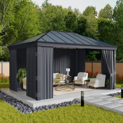 Curtain Set (4 pcs) for Dallas Pavilion, designed to add privacy, style, and a cozy atmosphere to your outdoor space.