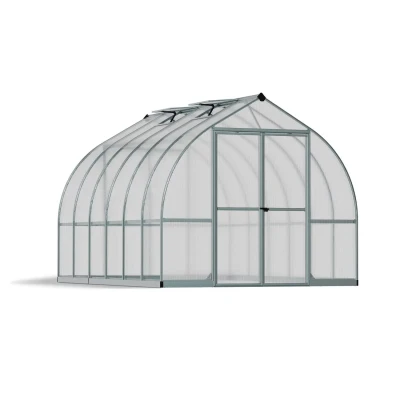 Bella 8×12 ft. Greenhouse Kit with Silver Aluminium Frame and Twin Wall Panels – by Canopia