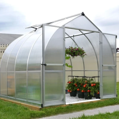 Canopia Bella Greenhouse 8×8 ft. with silver frame and twin-wall polycarbonate panels