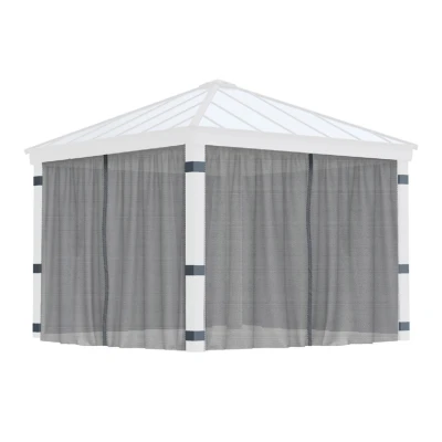 Dark grey netting set for Dallas 14x14 ft. Canopia gazebo – 4 mesh panels