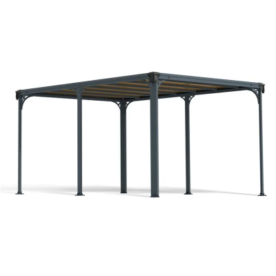 Canopia Milano 10×14 ft. gazebo with flat roof and anthracite frame