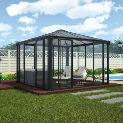 Enclosure Kit for Canopia Palermo 3600 Gazebo with sliding doors and side panels