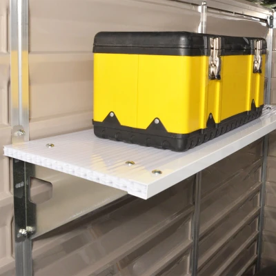 Storage shelf kit for Canopia Skylight or Rubicon shed – polycarbonate shelf with steel brackets