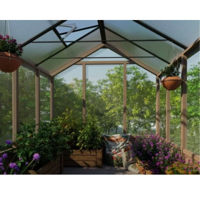 Natura 8×12 ft Cedar Greenhouse with Clear Panels | Canopia Natura Cedar Greenhouse Kit 8×12 ft with clear panels and 249×360 cm wooden frame