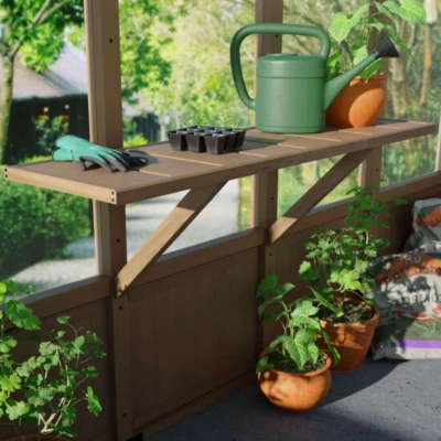 Natura Greenhouse Wooden Shelf | Buy Addition Natura Greenhouse Wooden Shelf Set, designed to provide sturdy and organized storage for plants and gardening tools inside a gre