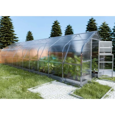 Baumera KLASIKA Drop Greenhouse 2.5 m Wide Baumera KLASIKA Drop teardrop greenhouse with galvanised frame and polycarbonate panels