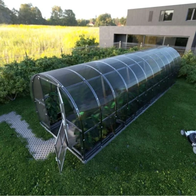 Baumera KLASIKA Arkinis greenhouse with arched galvanised frame and polycarbonate panels