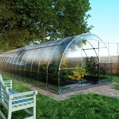 Baumera KLASIKA Tube greenhouse with arched galvanised tubular frame and polycarbonate panels