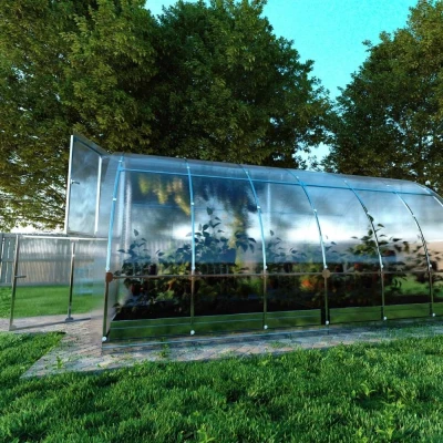 Baumera KLASIKA Tube greenhouse with arched galvanised tubular frame and polycarbonate panels