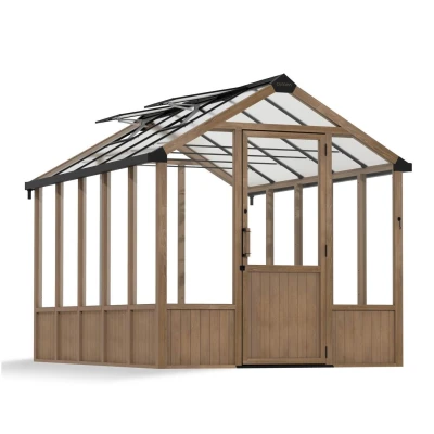 Natura 8×12 ft Cedar Greenhouse with Clear Panels | Canopia Natura Cedar Greenhouse Kit 8×12 ft with clear panels and 249×360 cm wooden frame