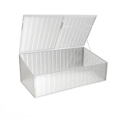 Nordgro Cold Frame 107 cm (3.5 ft) with double lid on white background – aluminium frame and polycarbonate panels