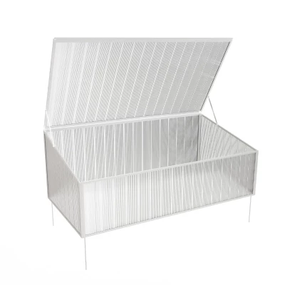 Nordgro Cold Frame One-sided 107 cm (3.5 ft) on white background – aluminium frame with polycarbonate lid