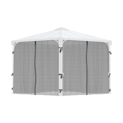 Black netting set installed on Canopia Palermo 3000 gazebo