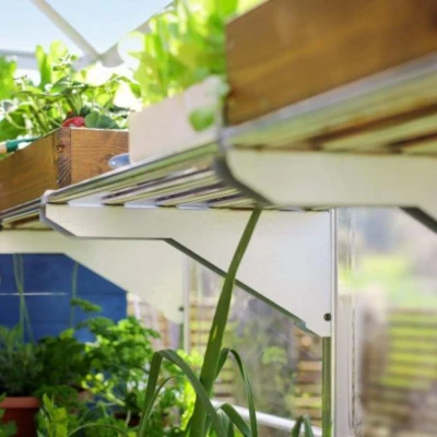 Heavy Duty Greenhouse Shelf Kit – 40 kg Capacity | Canopia Heavy Duty Aluminium Shelf Kit for Canopia Greenhouses – Wall-Mounted, 40 kg Load