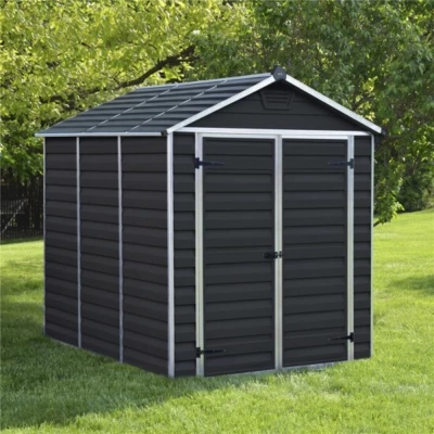 Canopia Skylight Shed 185 × 229 cm – 4.2 m² UV-Protected Storage Canopia Skylight Shed 185 × 229 cm (6 × 8 ft) on white background – skylight roof, polycarbonate walls, aluminium frame