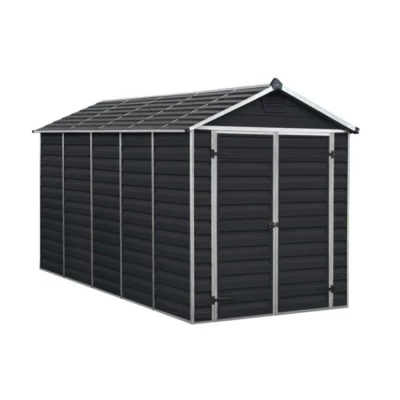 Canopia Skylight Shed 185 × 379 cm – 7 m² Secure Garden Storage Canopia Skylight Shed 185 × 379 cm (6 × 12 ft) on white background – polycarbonate panels, skylight roof, aluminium frame